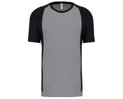 T-shirt de sport bicolore manches courtes unisexe