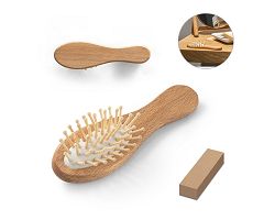 Brosse à cheveux en bois avec dents en bambou