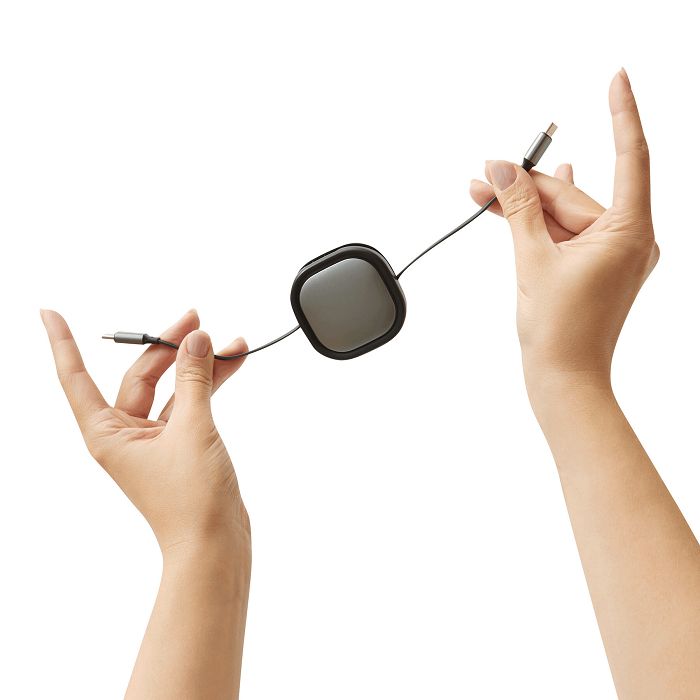  C2C - Câble de charge et de données, rétractable (longueur : env.