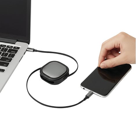  C2C - Câble de charge et de données, rétractable (longueur : env.