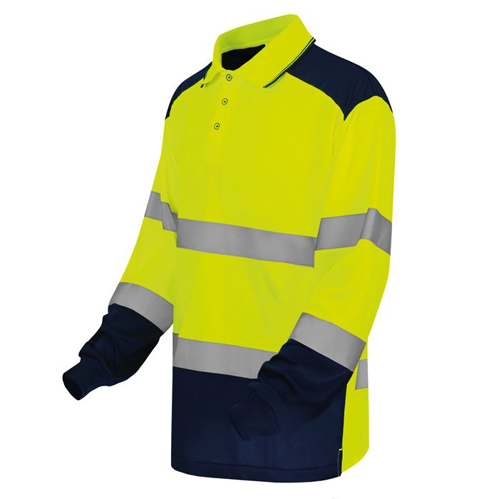  Polo bicolore manches longues haute visibilité