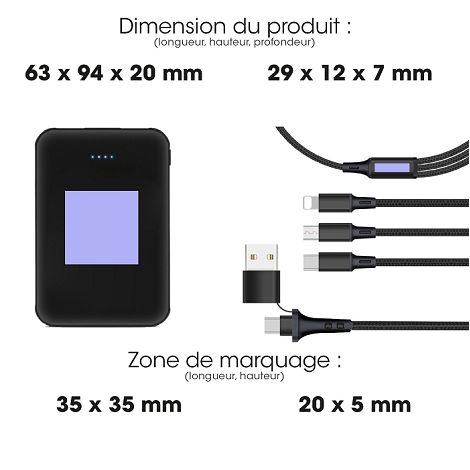  KIT ESSENTIEL BATTERIE 5000 MAH + CÂBLE