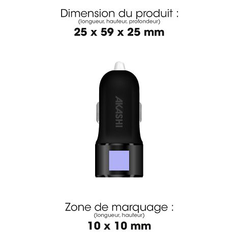  TABO - TURBO CAC 2USB CHARGE RAPIDE NOIR