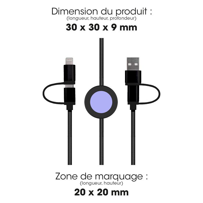  DONI - CABLE 4 EN 1 AVEC TRANSFERT DE DONNEES & CHARGE ULTRA-RAPI