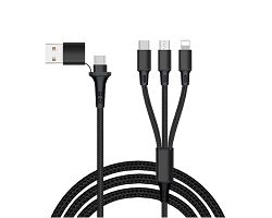 BURU - CÂBLE 5 EN 1 À CHARGE RAPIDE 20W - LONG - 1,2M - EN MATÉRI