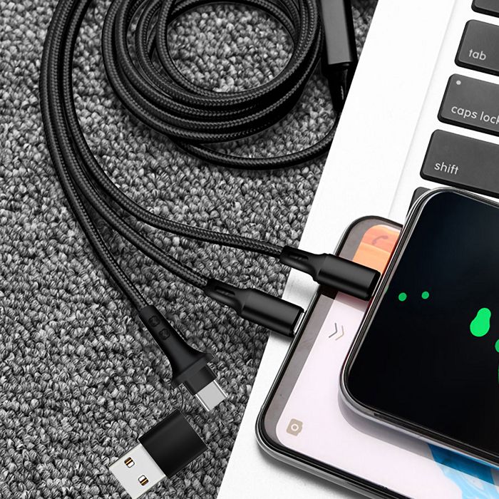  BURU - CÂBLE 5 EN 1 À CHARGE RAPIDE 20W - LONG - 1,2M - EN MATÉRI