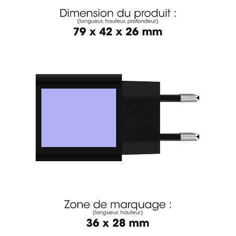  SUKO - CHARGEUR SECTEUR USB TYPE-C 15W + USB-A - NOIR