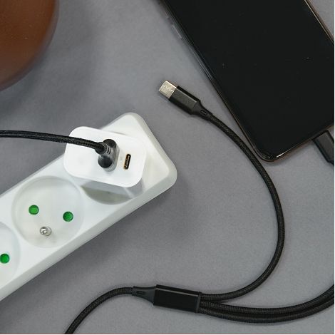  SUKO - CHARGEUR SECTEUR USB TYPE-C 15W + USB-A - BLANC