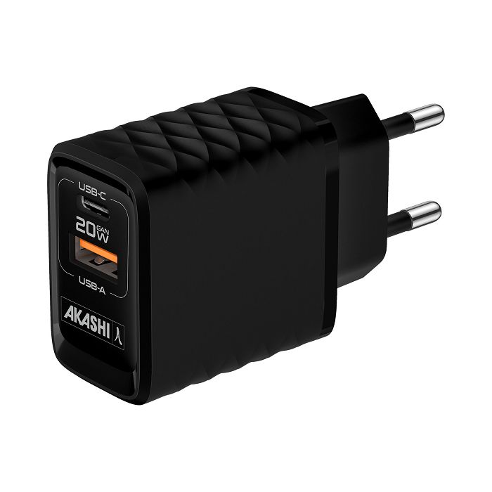  KAKUSHIN - PRISE SECTEUR GAN 20W USB TYPE-C PD + USB-A QC3.0 - NO