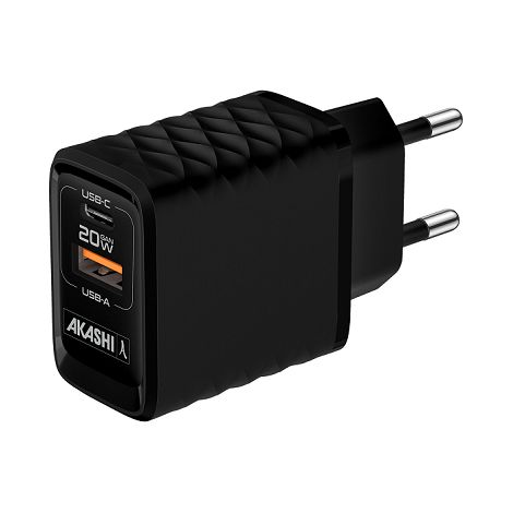  KAKUSHIN - PRISE SECTEUR GAN 20W USB TYPE-C PD + USB-A QC3.0 - NO