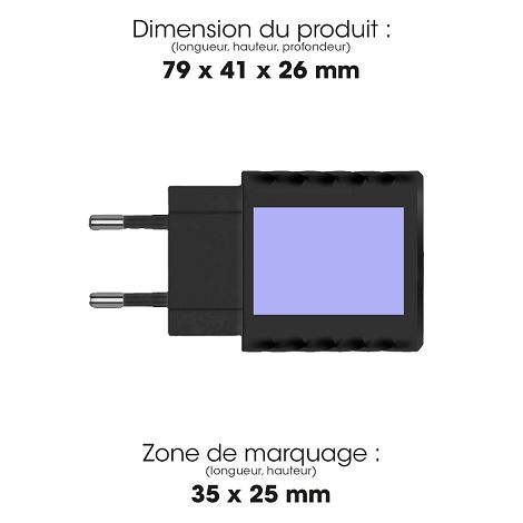  KAKUSHIN - PRISE SECTEUR GAN 20W USB TYPE-C PD + USB-A QC3.0 - NO