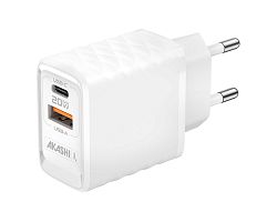 KAKUSHIN - PRISE SECTEUR GAN 20W USB TYPE-C PD + USB-A QC3.0 - BL