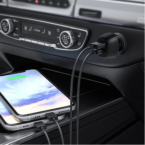  KEKU - CHARGEUR ALLUME CIGARE TURBO CAC USB TYPE-C 20W + USB-A QC