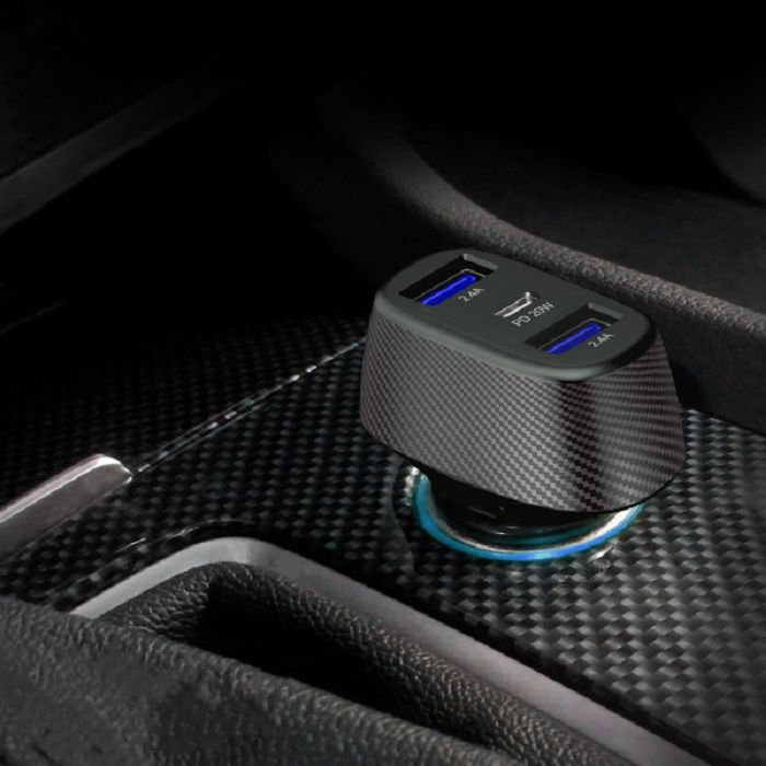  KURUMA - TURBO CHARGEUR ALLUME-CIGARE 50W 2X USB-C + 2X USB-A 3.4