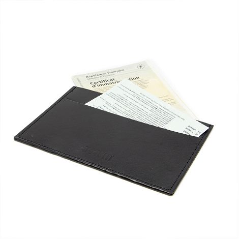  PORTE CARTE GRISE & DOCUMENTS EN SIMILI-CUIR LISSE NOIR
