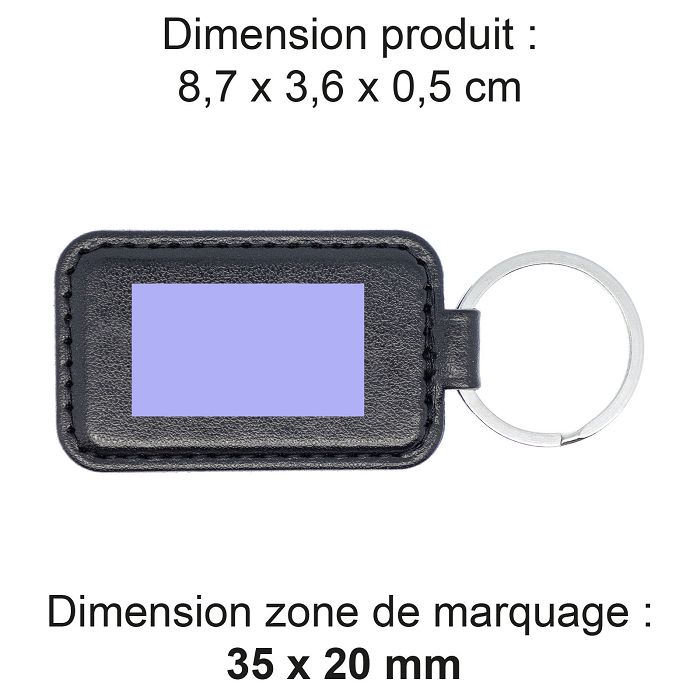  PORTE-CLE EN CUIR VERITABLE NOIR
