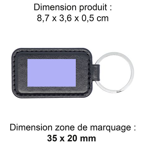  PORTE-CLE EN CUIR VERITABLE NOIR