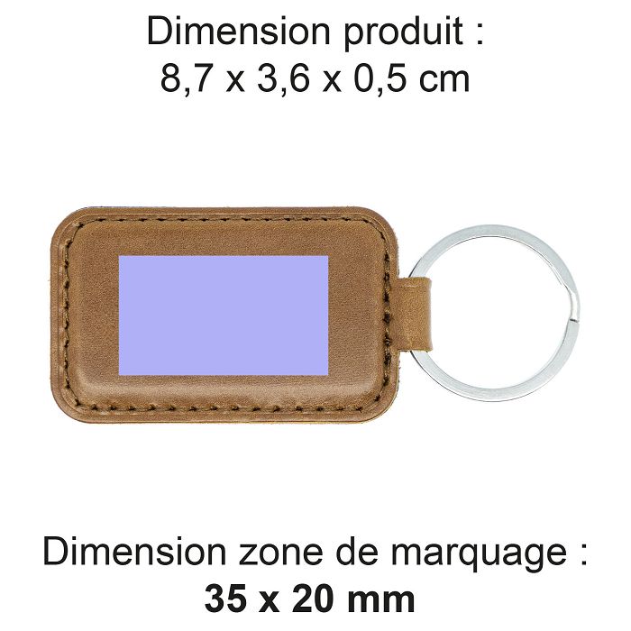  PORTE-CLE EN CUIR VERITABLE MARRON FONCE