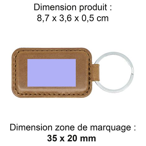  PORTE-CLE EN CUIR VERITABLE MARRON FONCE
