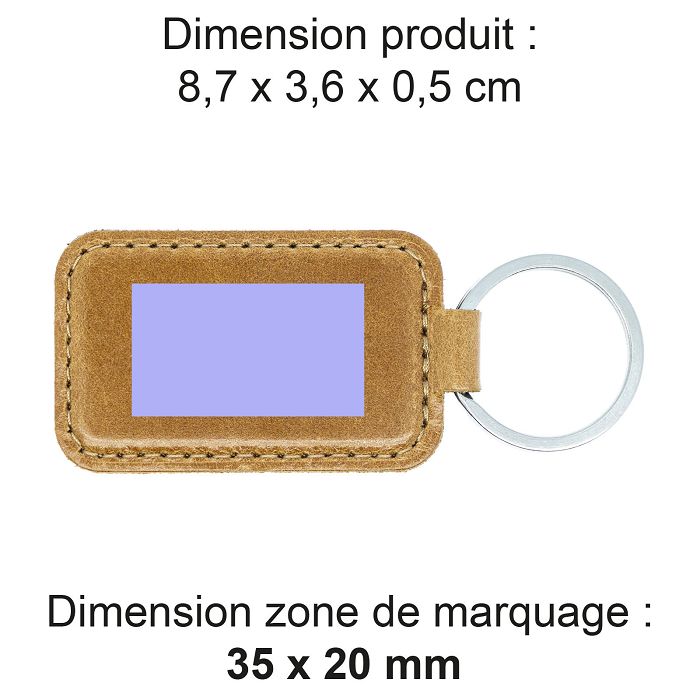  PORTE-CLE EN CUIR VERITABLE MARRON CLAIR