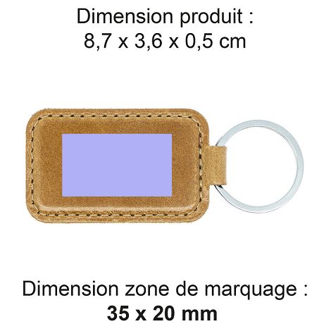  PORTE-CLE EN CUIR VERITABLE MARRON CLAIR