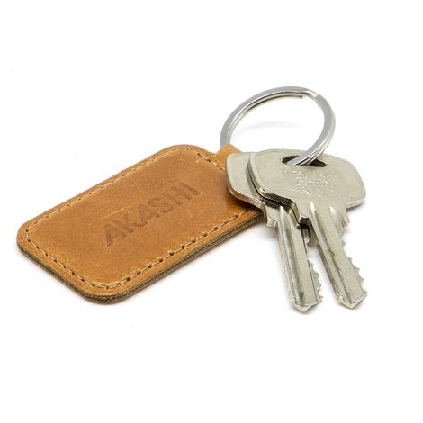  PORTE-CLE EN CUIR VERITABLE MARRON CLAIR