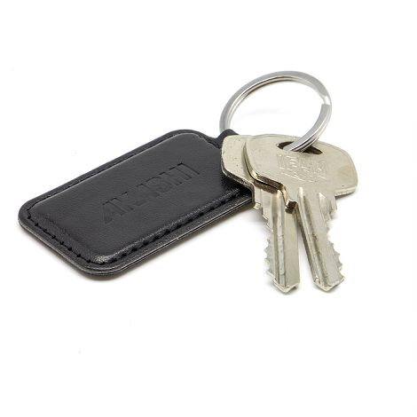  PORTE-CLE EN SIMILI-CUIR LISSE NOIR