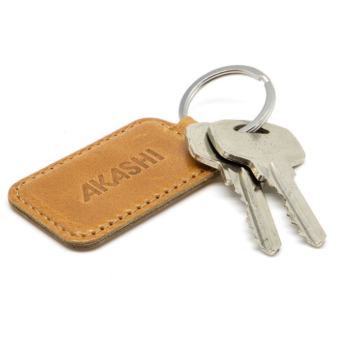  PORTE-CLE EN SIMILI-CUIR LISSE MARRON