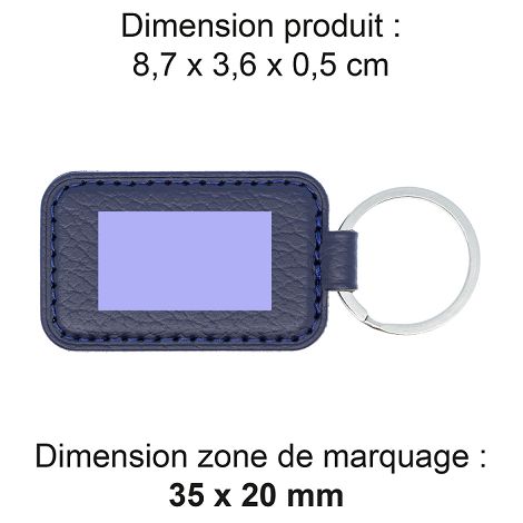  PORTE-CLE CUIR RECYCLÉ BLEU MARINE