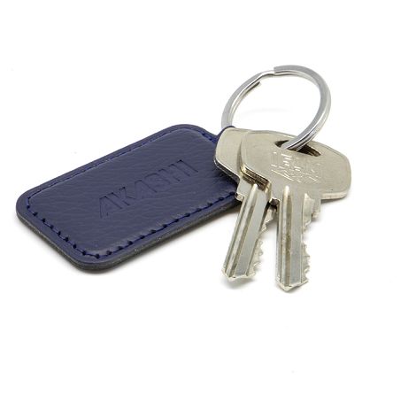  PORTE-CLE CUIR RECYCLÉ BLEU MARINE
