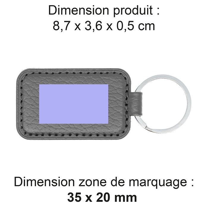  PORTE-CLE CUIR RECYCLÉ GRIS