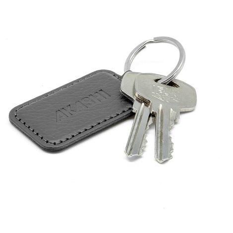  PORTE-CLE CUIR RECYCLÉ GRIS