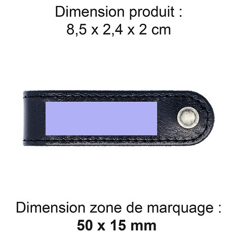  PORTE-CLE VIS EN CUIR VERITABLE NOIR