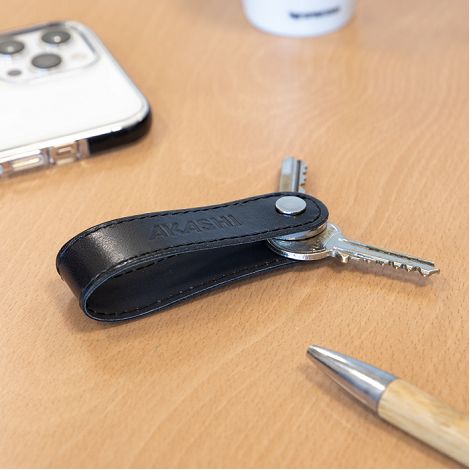  PORTE-CLE VIS EN CUIR VERITABLE NOIR