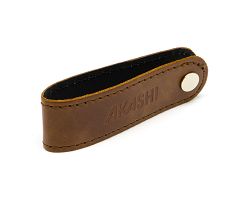 PORTE-CLE VIS EN CUIR VERITABLE MARRON FONCE