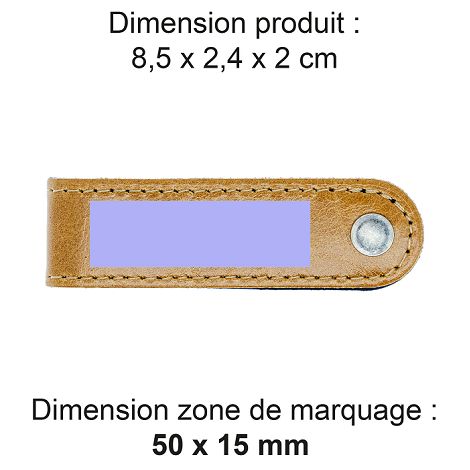  PORTE-CLE VIS EN CUIR VERITABLE MARRON CLAIR