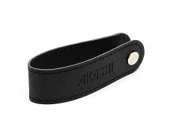 PORTE-CLE VIS EN SIMILI-CUIR NOIR GRAINE