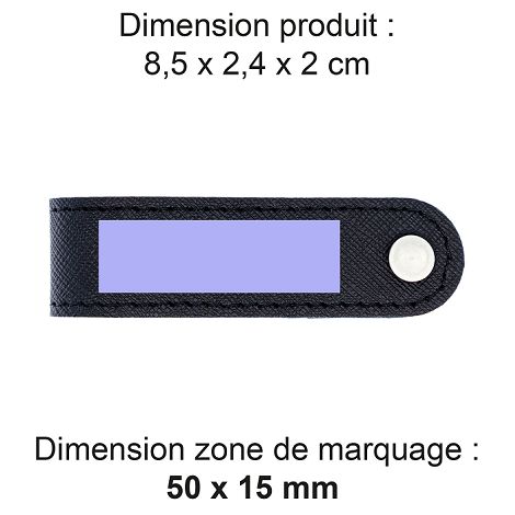  PORTE-CLE VIS EN SIMILI-CUIR NOIR GRAINE