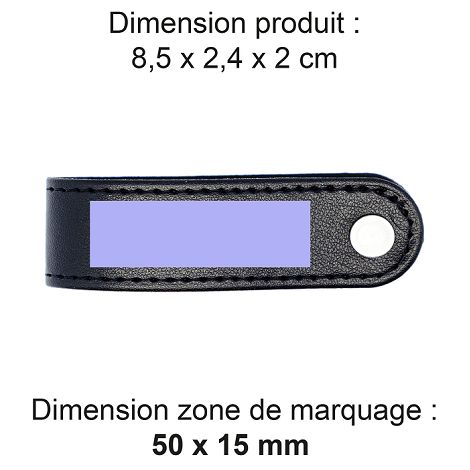  PORTE-CLE VIS EN SIMILI-CUIR LISSE NOIR