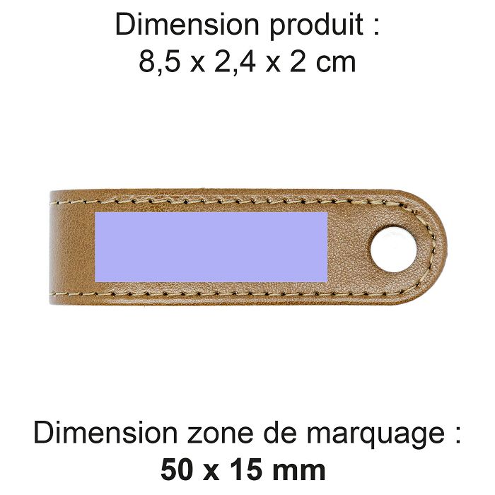  PORTE-CLE VIS EN SIMILI-CUIR LISSE MARRON