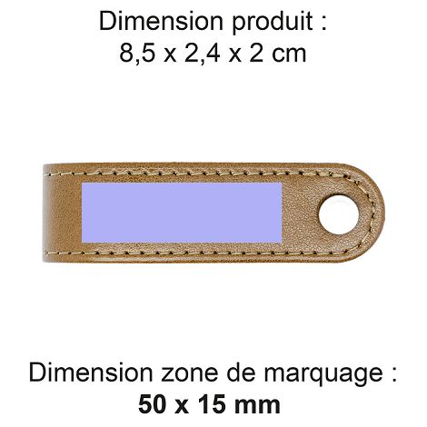  PORTE-CLE VIS EN SIMILI-CUIR LISSE MARRON