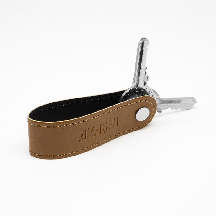  PORTE-CLE VIS EN SIMILI-CUIR LISSE MARRON