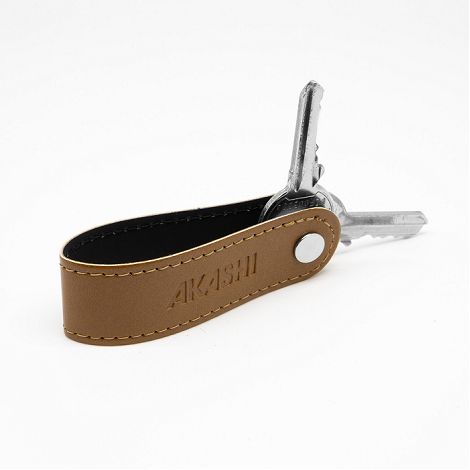  PORTE-CLE VIS EN SIMILI-CUIR LISSE MARRON