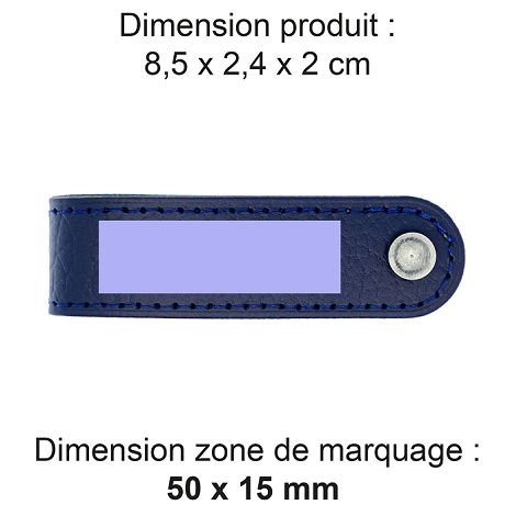  PORTE-CLE VIS CUIR RECYCLÉ BLEU MARINE