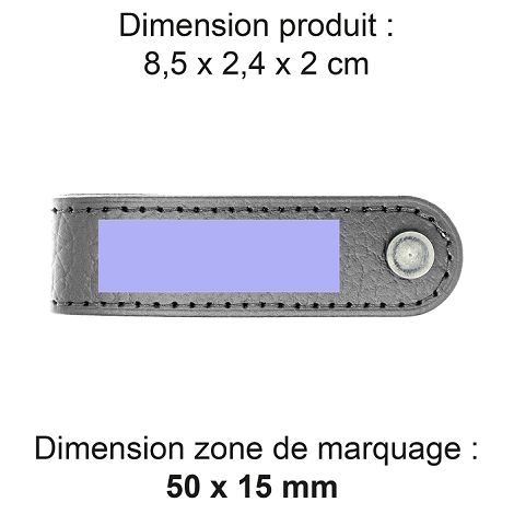  PORTE-CLE VIS CUIR RECYCLÉ GRIS