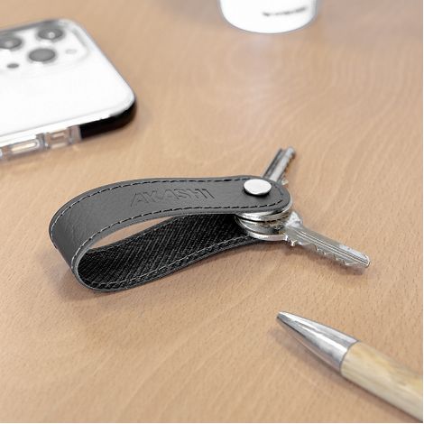  PORTE-CLE VIS CUIR RECYCLÉ GRIS