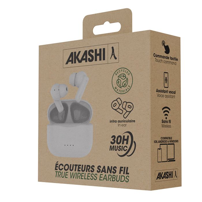  AKARI - ÉCOUTEURS SANS FIL BLUETOOTH BLANC