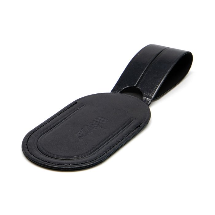  ETIQUETTE BAGAGE  EN CUIR VERITABLE NOIR