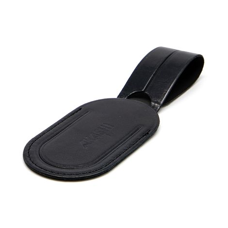  ETIQUETTE BAGAGE  EN CUIR VERITABLE NOIR