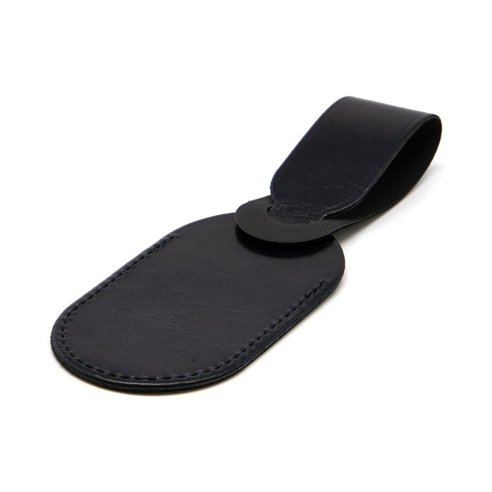  ETIQUETTE BAGAGE  EN CUIR VERITABLE NOIR